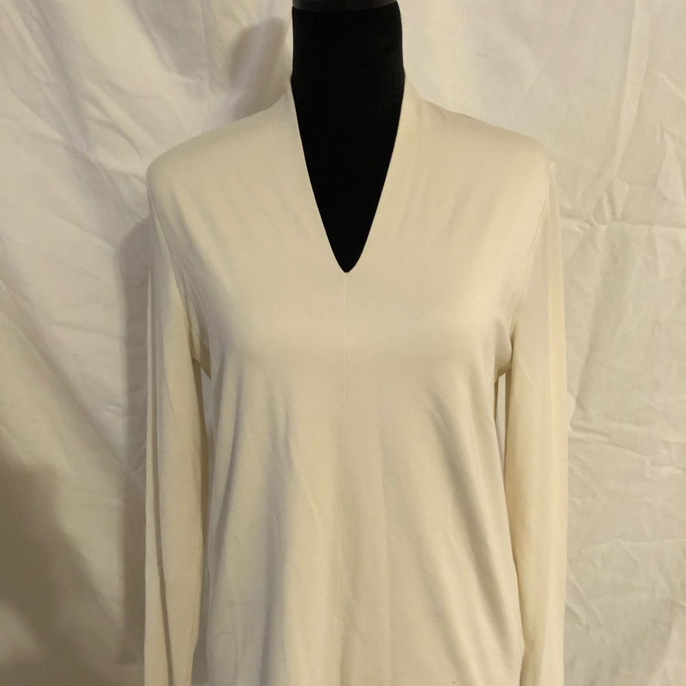 Talbots Woman long sleeve cream colored shirt